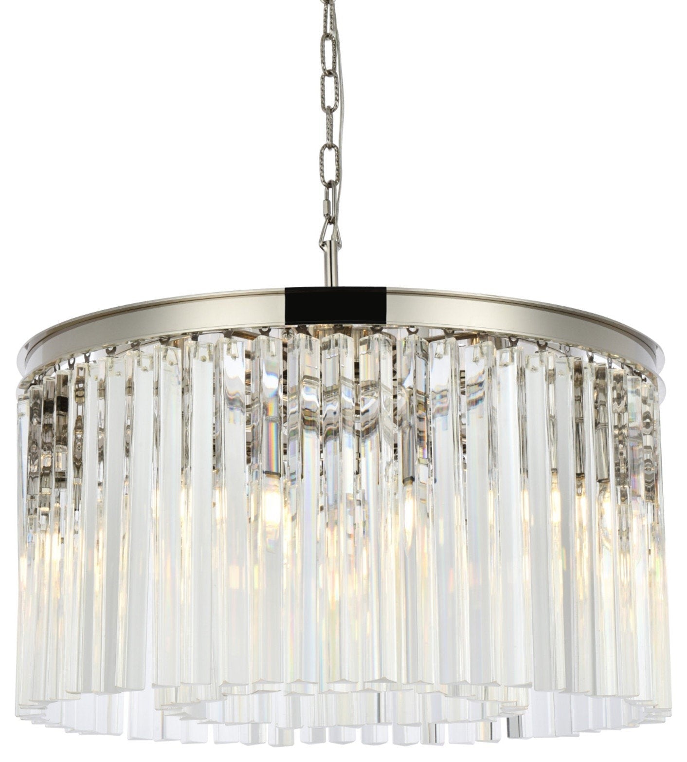 8-Light Contemporary Steel & Crystal Chandelier