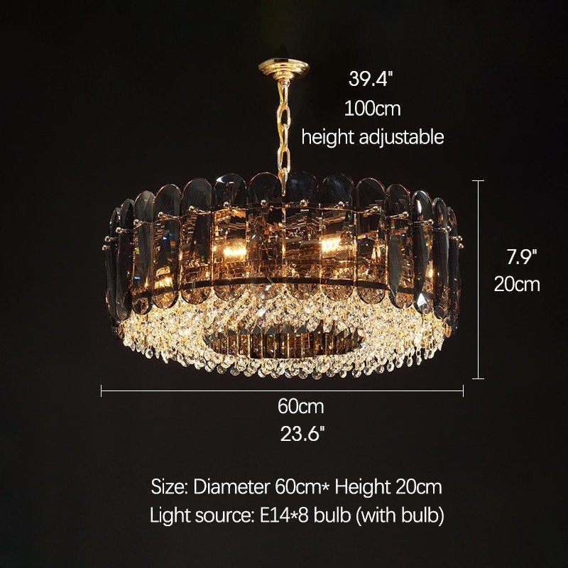 Sculptural Glass & Crystal LED Chandelier