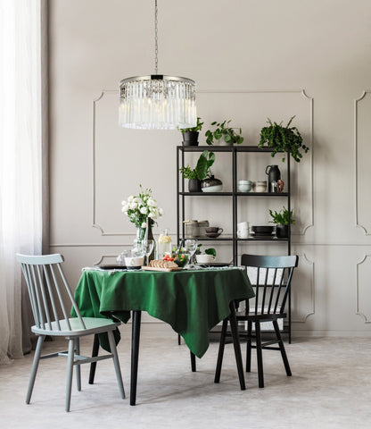 8-Light Contemporary Steel & Crystal Chandelier