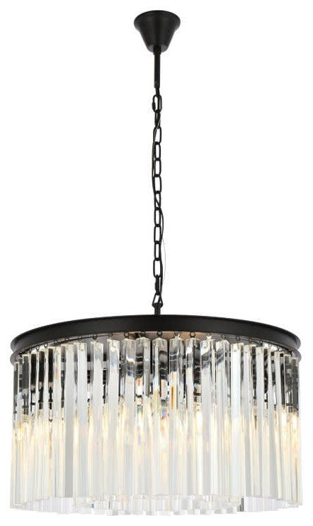8-Light Contemporary Steel & Crystal Chandelier