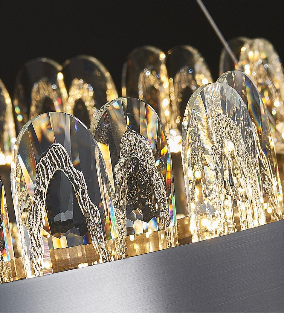 Adjustable Multi-Ring LED Crystal Chandelier