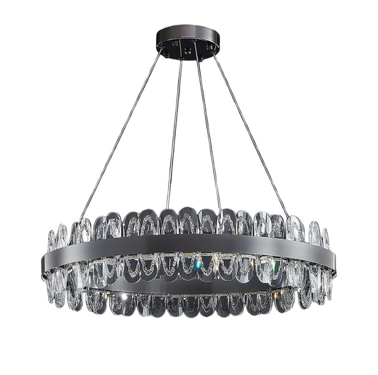 Adjustable Multi-Ring LED Crystal Chandelier