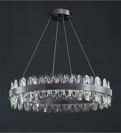 Adjustable Multi-Ring LED Crystal Chandelier