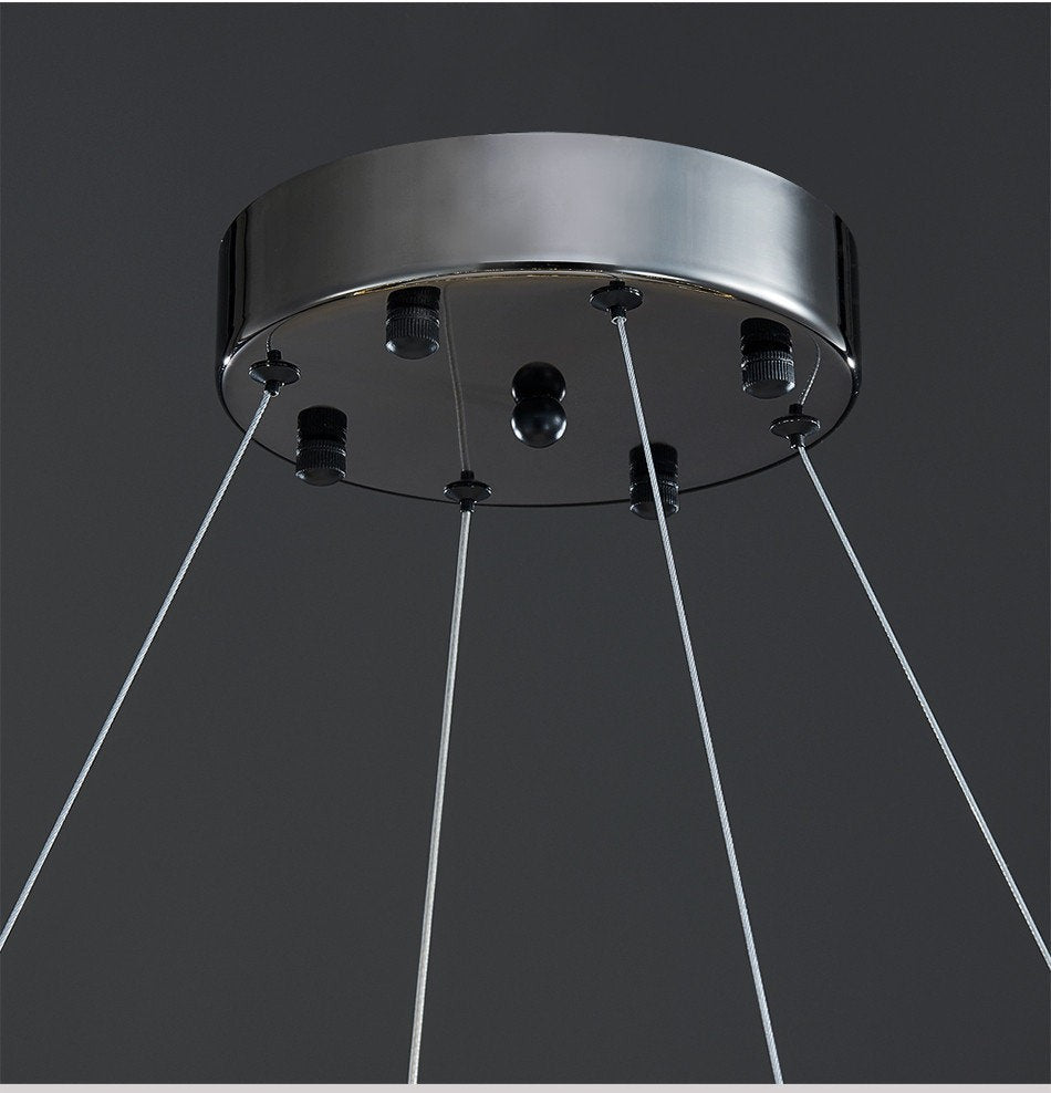 Adjustable Multi-Ring LED Crystal Chandelier