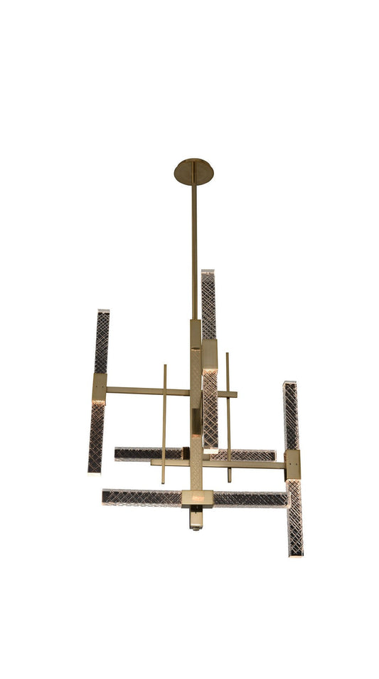 Apollo Brushed Champagne Gold Crystal Rod Chandelier