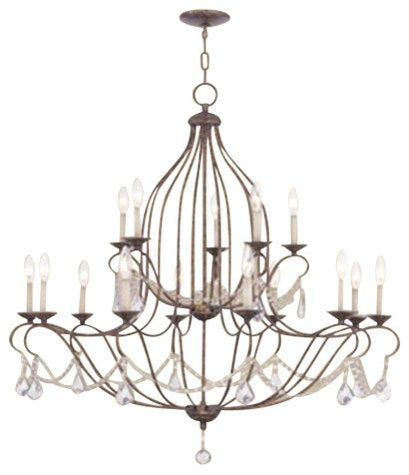 Chesterfield 15-Light Crystal Cascade Chandelier