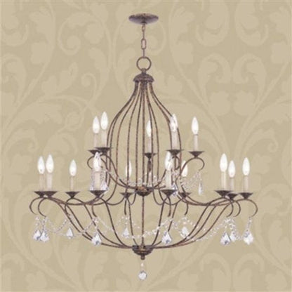 Chesterfield 15-Light Crystal Cascade Chandelier