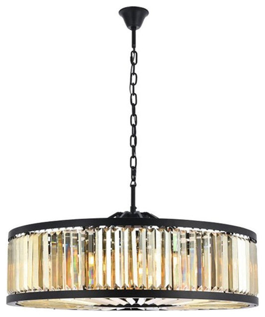 Matte Black Infinity Crystal Ring Chandelier – Large