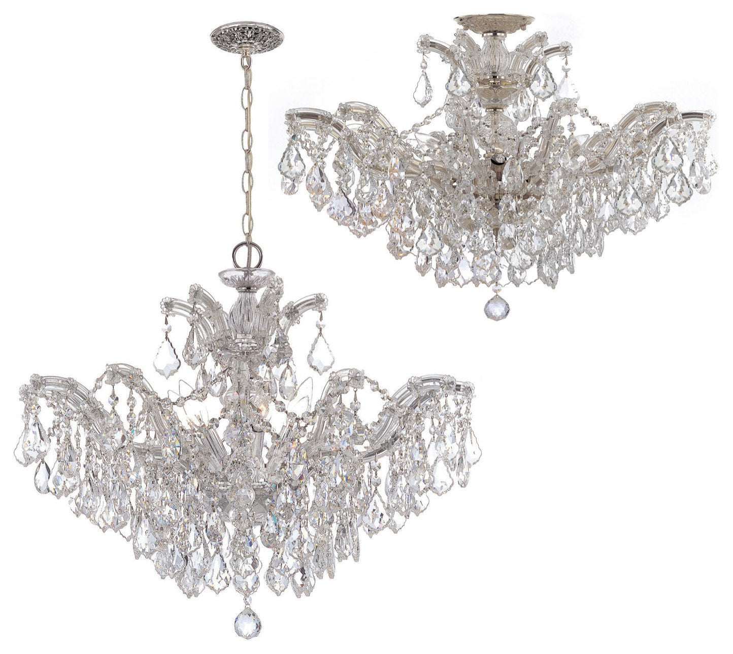 Polished-Chrome Victorian Chandelier