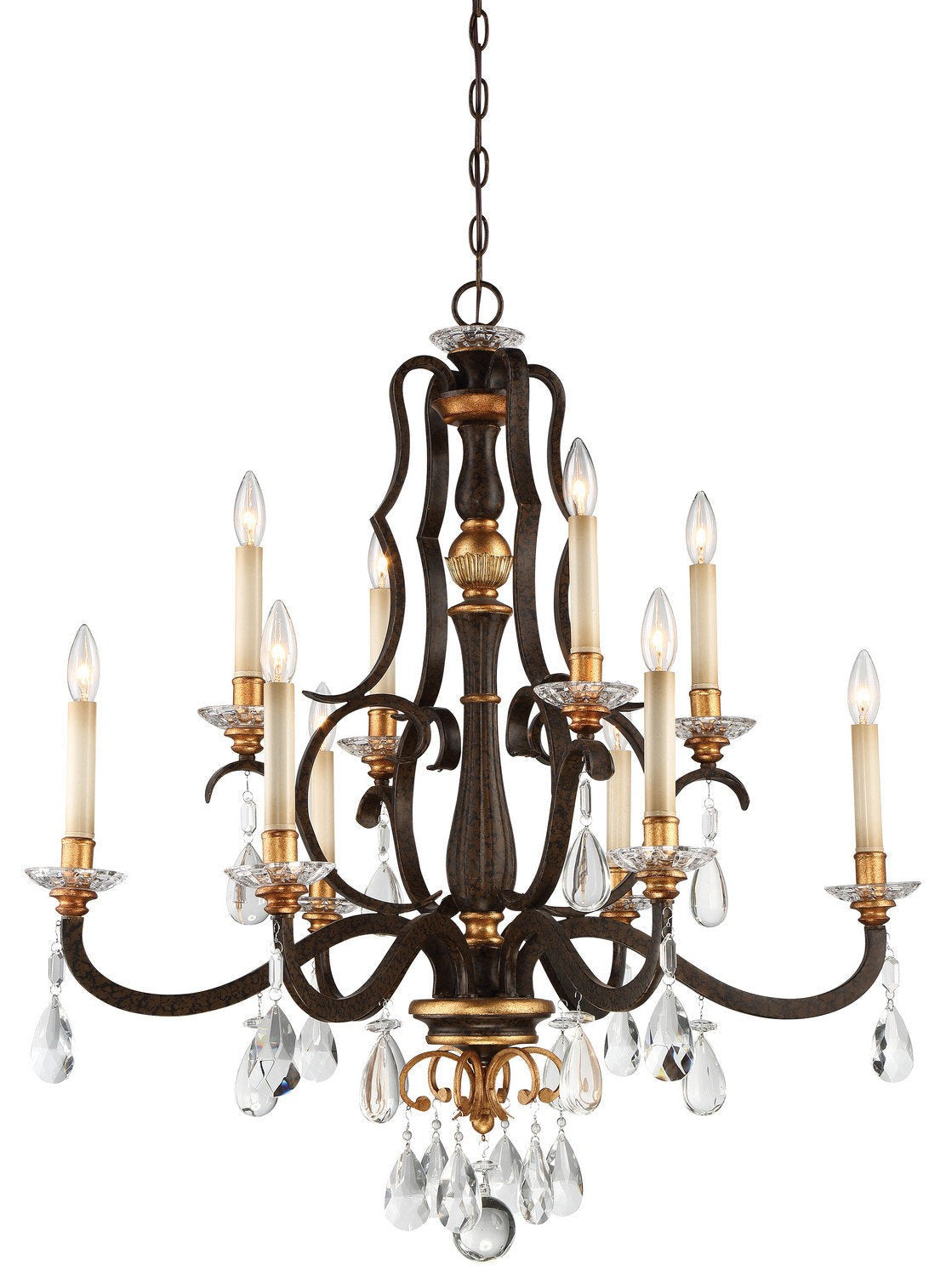 Raven Bronze Sunburst Gold Traditional Chandelier