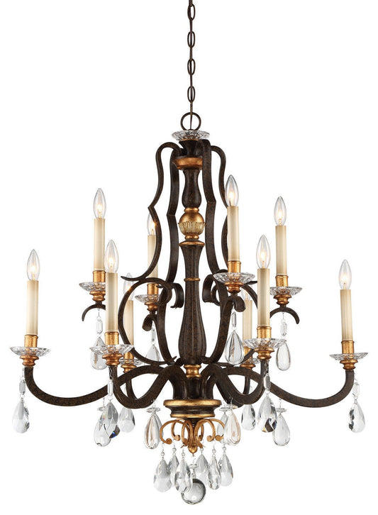 Raven Bronze Sunburst Gold Traditional Chandelier