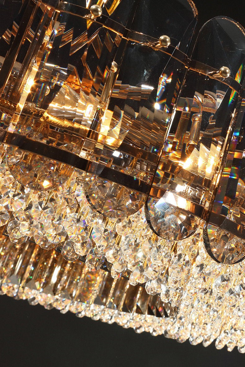 Sculptural Glass & Crystal LED Chandelier