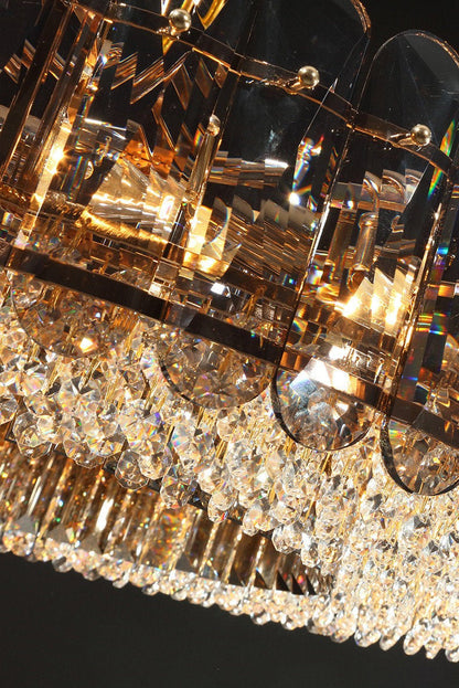 Sculptural Glass & Crystal LED Chandelier