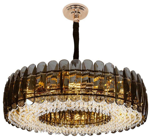 Sculptural Glass & Crystal LED Chandelier