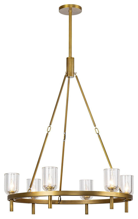 Transitional Alabaster Bowl Chandelier