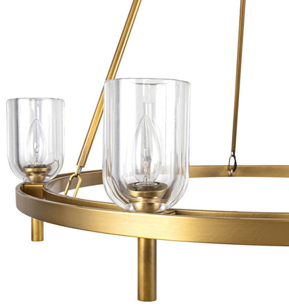 Transitional Alabaster Bowl Chandelier
