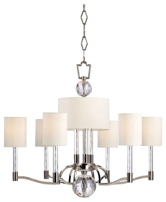 Transitional Nickel & Acrylic Crystal Chandelier