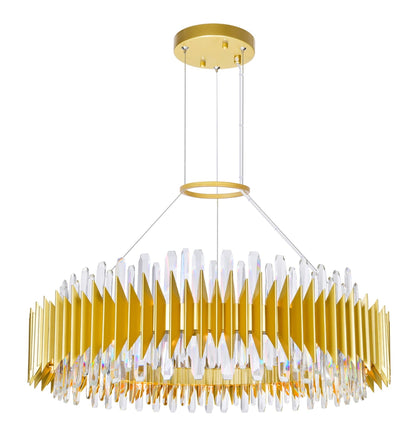 Zigzag Crystal Prism Chandelier – Satin Metal Frame