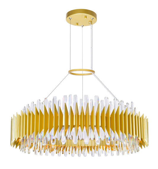 Zigzag Crystal Prism Chandelier – Satin Metal Frame